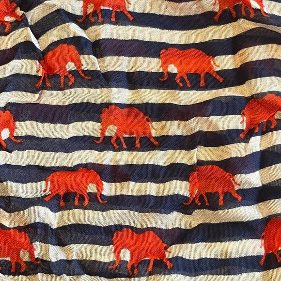 Stella and Dot Palm Springs Scarf Navy Stripe Elephant - Picture 1 of 6